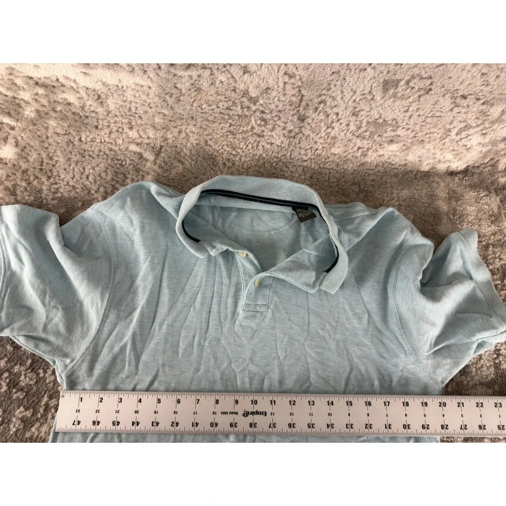 St Johns Bay Sz Medium Cotton Pique Casual‎ Polo Shirt Light Blue Short Sleeve
